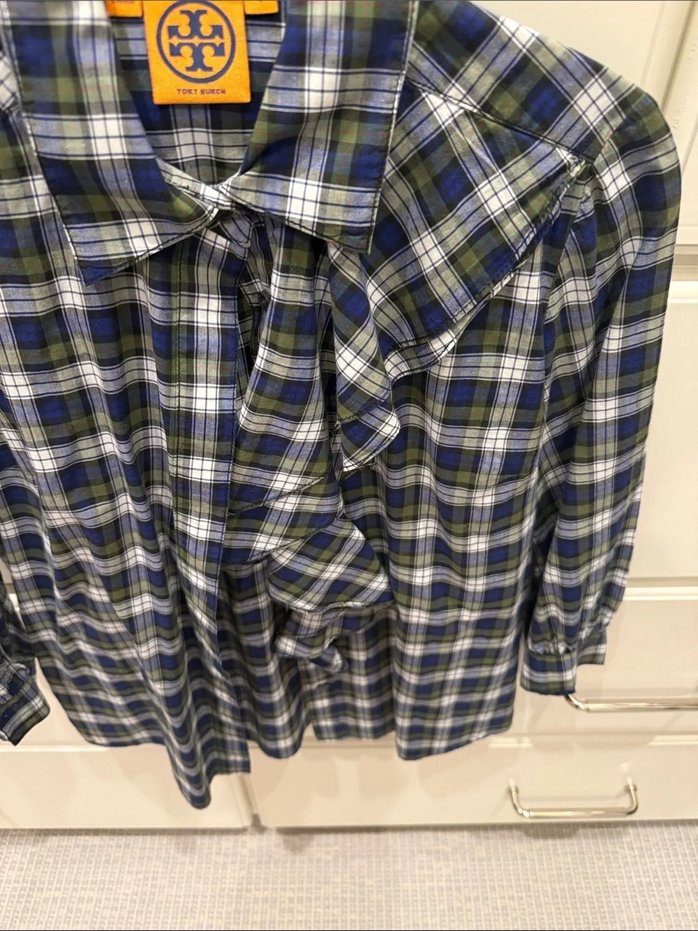Tory Burch plaid button